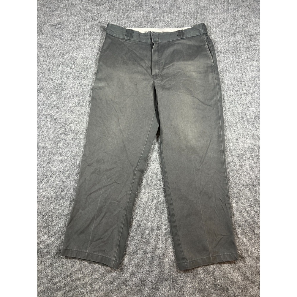 Dickies 874 Original Fit Twill Work Pants Mens 38x30 Gray Mid Rise Straight Leg